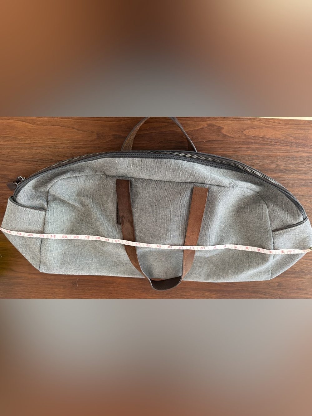 Everlane Weekender Duffel Bag – Grey Canvas & Leather - Picture 13 of 16